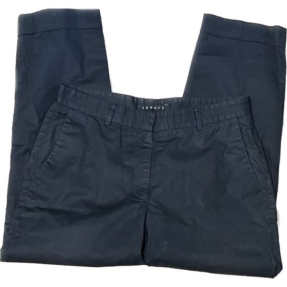 Theory Womens Pants Casual Straight Leg Navy Blue Size 6 - Picture 1 of 9